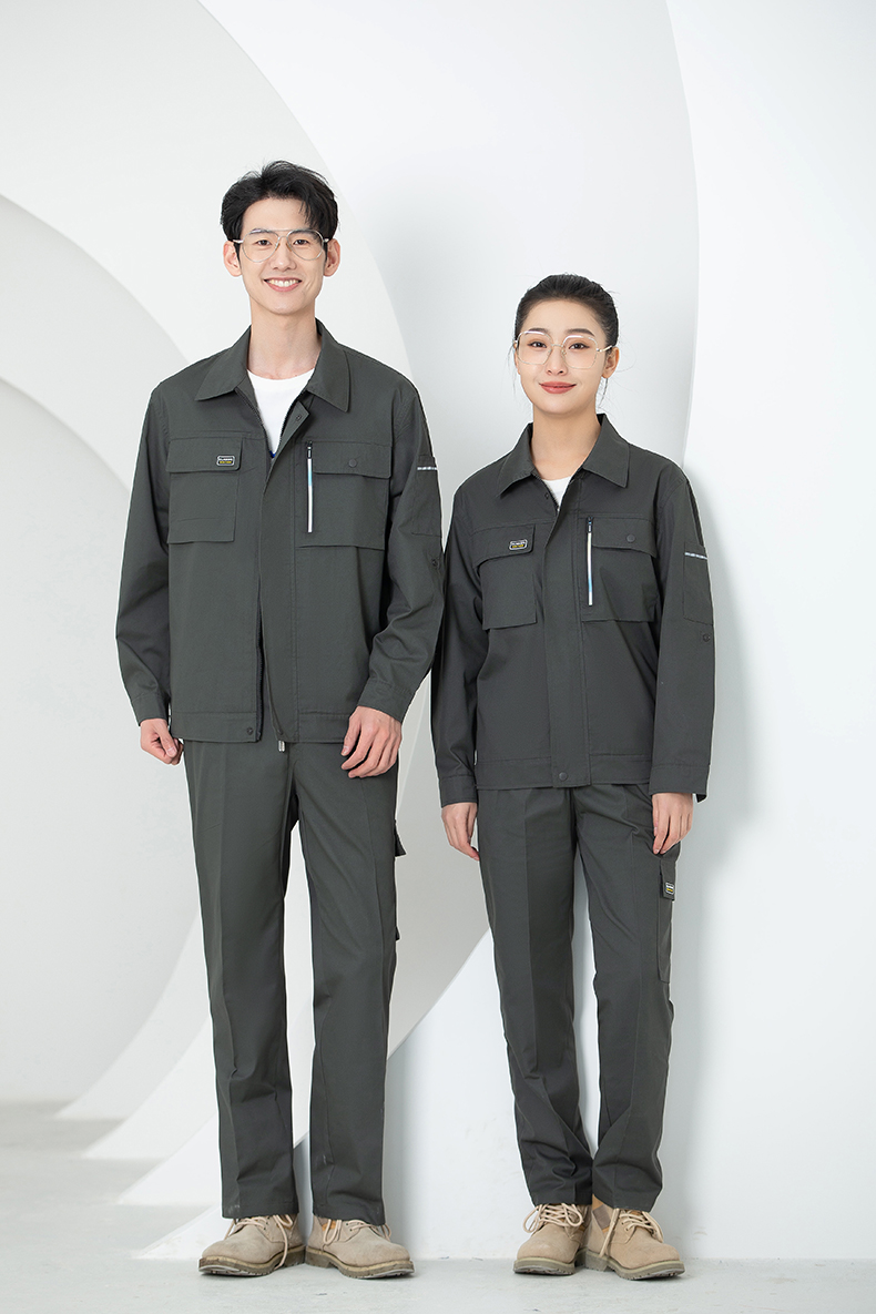 Full-process colorful small zipper polyester cotton long-sleeved workwear HBY-SL35-SL361 suit