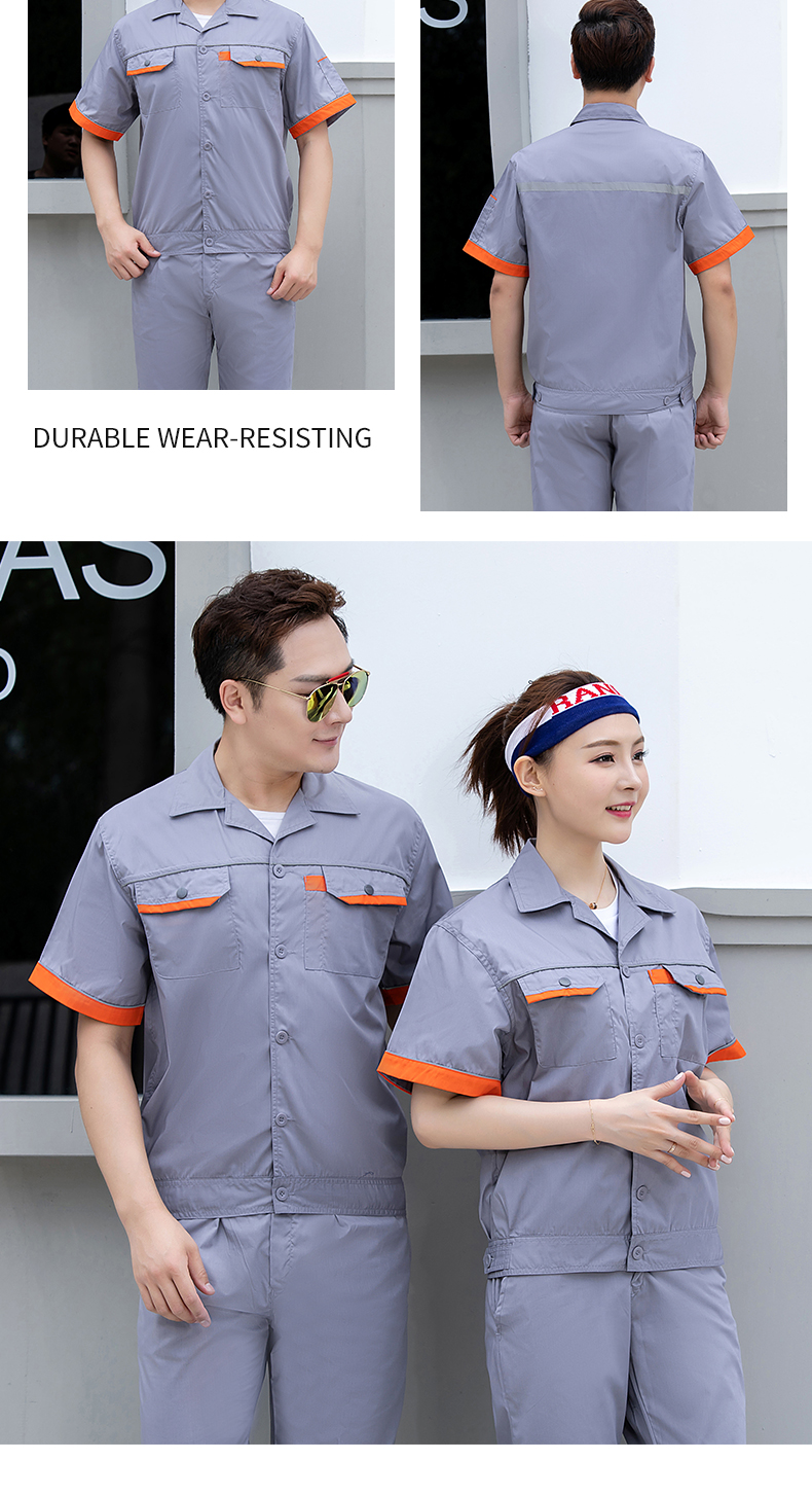 Summer quality flash strip short-sleeved workwear top H22-2209 top