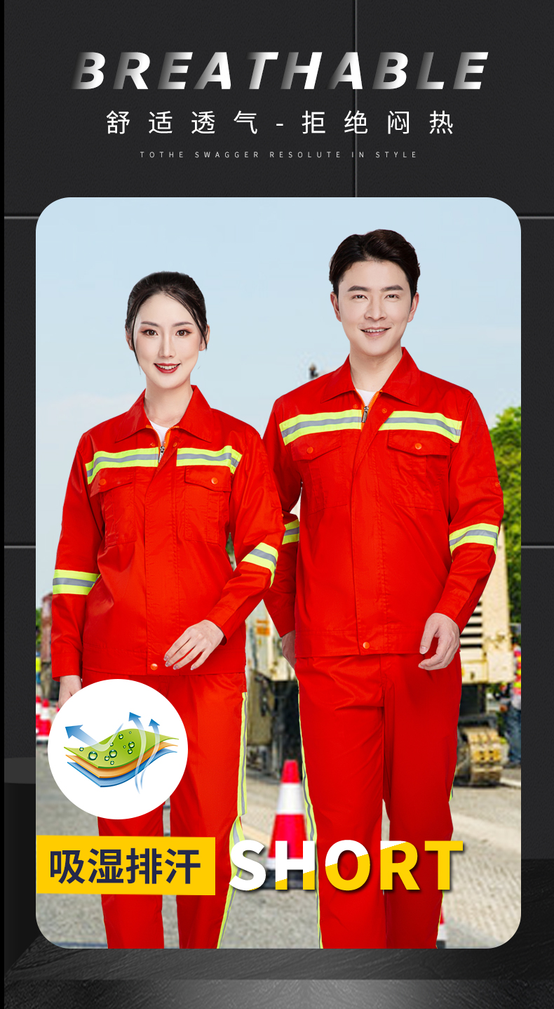 Moisture wicking sanitation thin summer long-sleeved workwear suit H22-2216