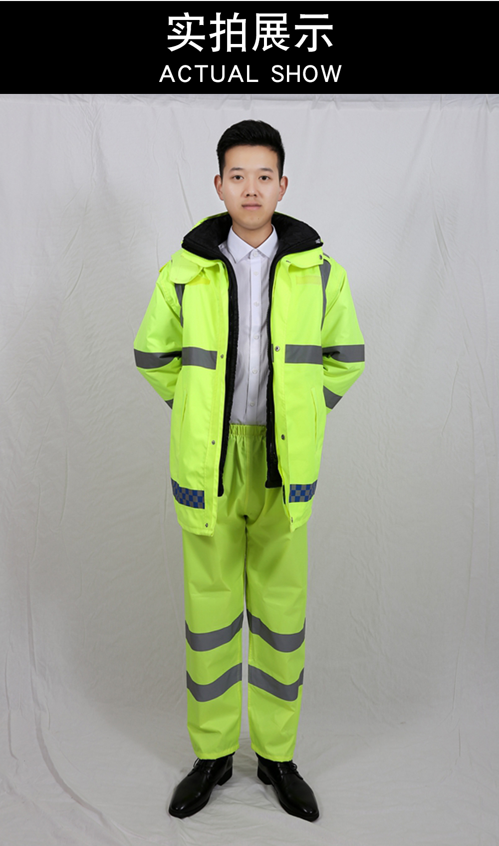 Outdoor traffic duty reflective strip cotton jacket thin suit X01-802 suit