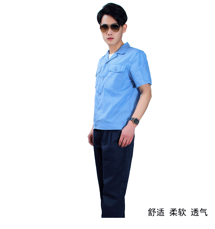 Polyester cotton high density poplin short sleeve workwear jacket Z03-8315 top