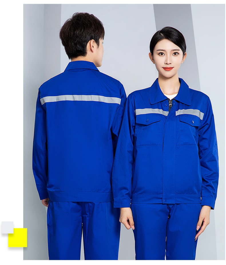 Reflective strip summer short-sleeved work clothes H28-X003 long-sleeved suit