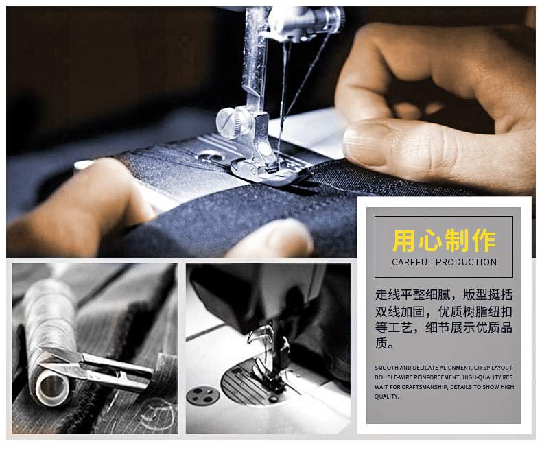 Full-process twill pocket small zipper short-sleeved work clothes suit H13-D0102040 (excluding inner village)