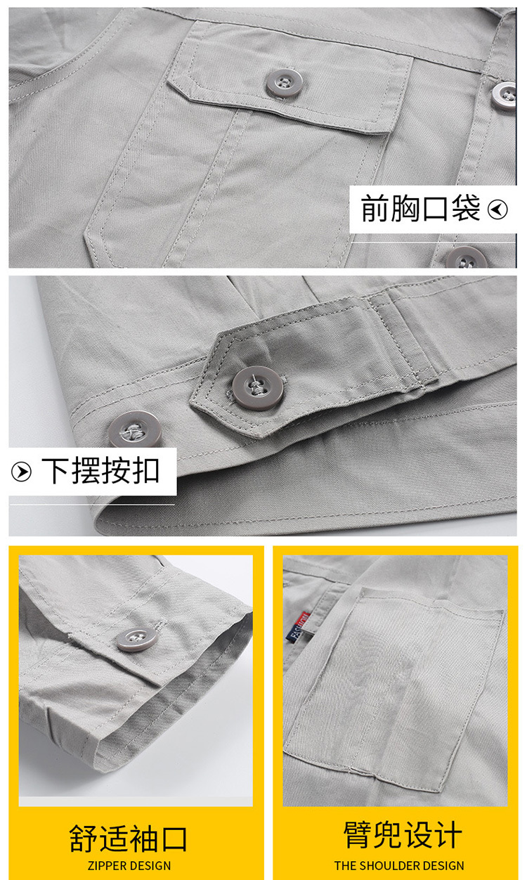 Pure cotton fine twill spring and summer pure cotton long-sleeved suit work clothes H06-6618