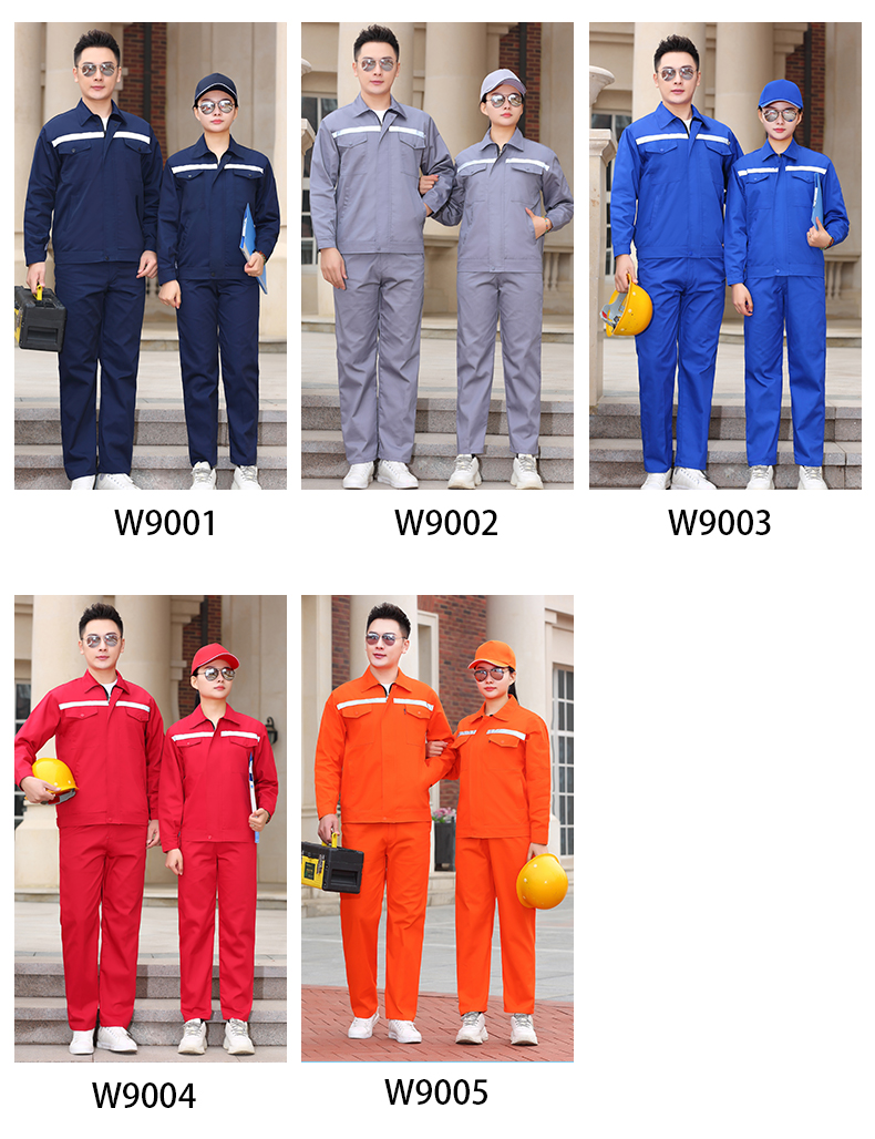 Spring and autumn reflective polyester double-layer workwear long-sleeved suit B06-W90 suit