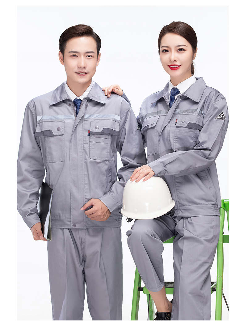 Summer knife reflective strip anti-static thin long-sleeved workwear suit H22-2211