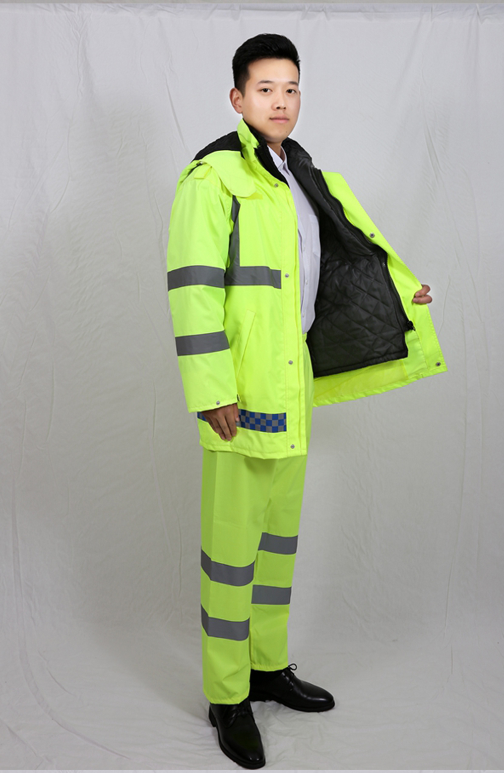 Outdoor traffic duty reflective strip cotton jacket thin suit X01-802 suit