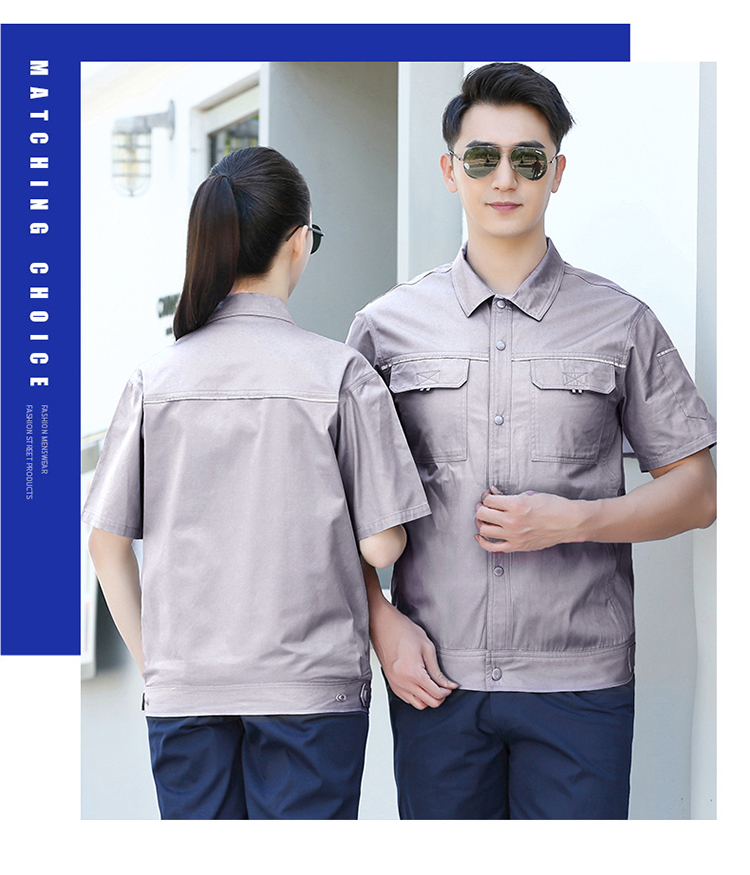 Pure cotton small webbing thin short-sleeved workwear H06-902 top