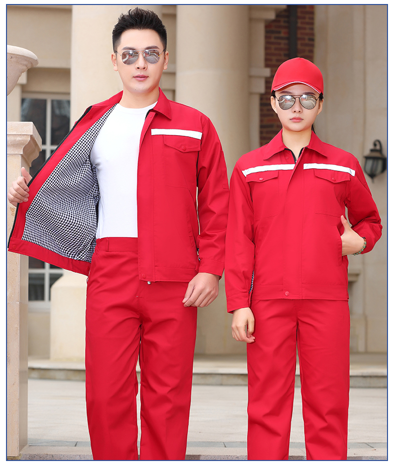 Spring and autumn reflective polyester double-layer workwear long-sleeved suit B06-W90 suit