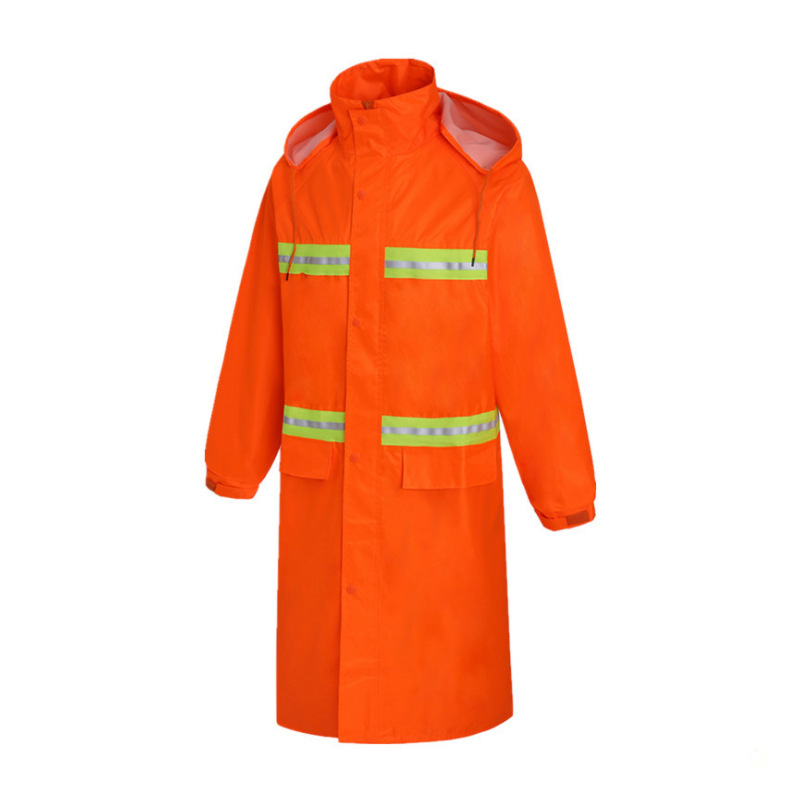 Sanitation duty long reflective raincoat P09-Q11