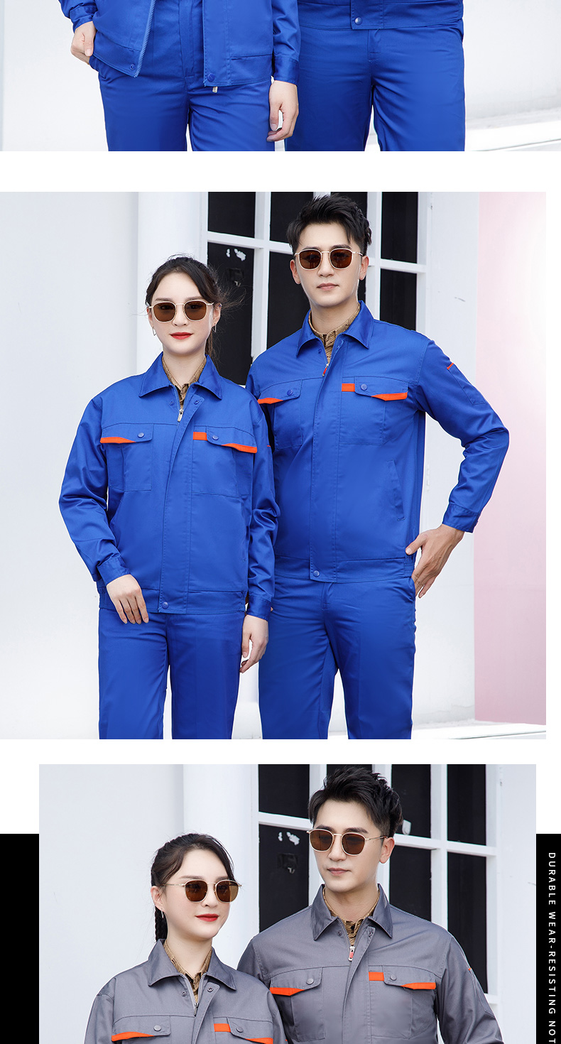 Spring and autumn work clothes polyester cotton thick yarn long sleeve suit H30-corner pocket suit