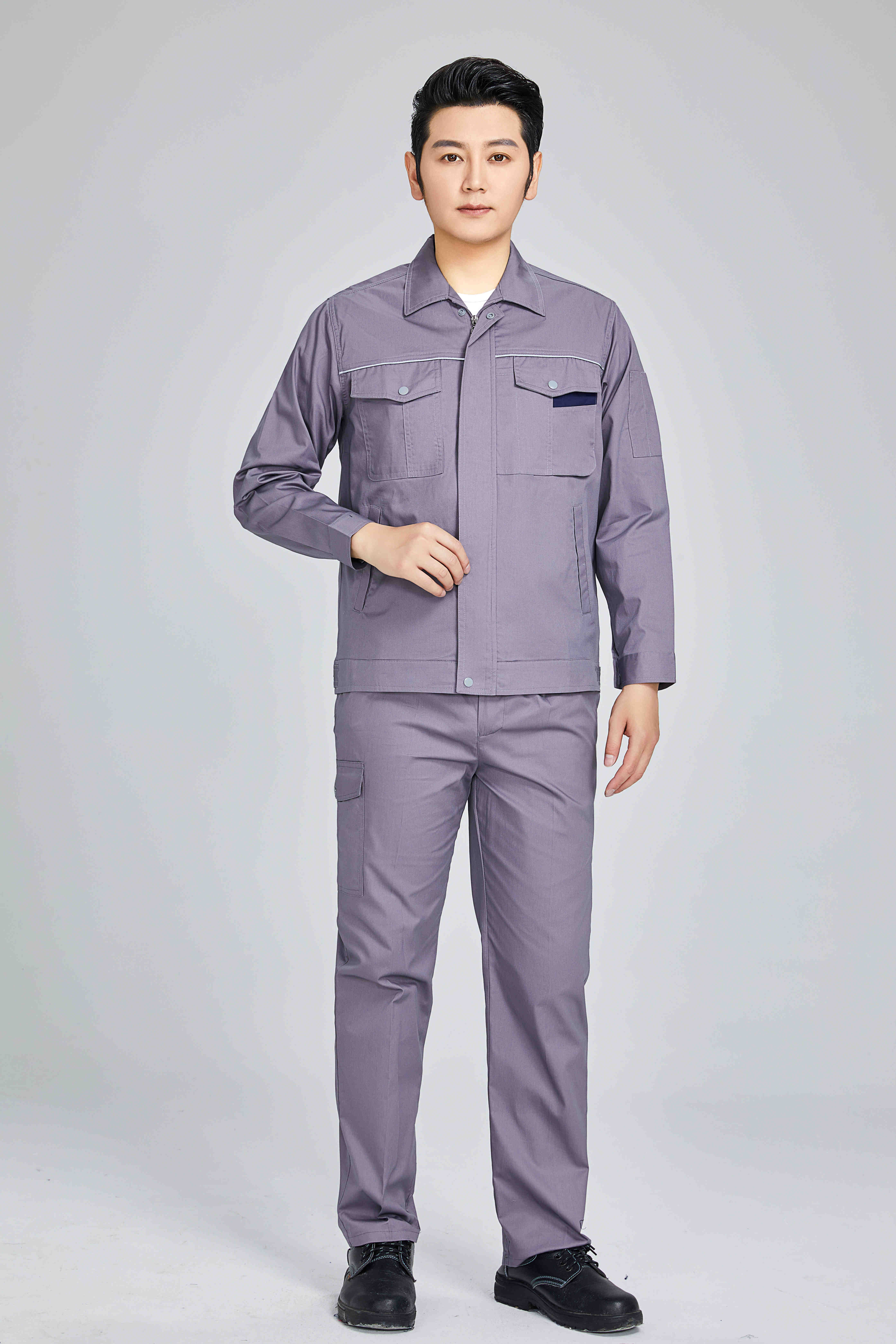 Comfortable cotton fine twill spring and summer long-sleeved workwear labor protection clothing tops 91-F03 tops