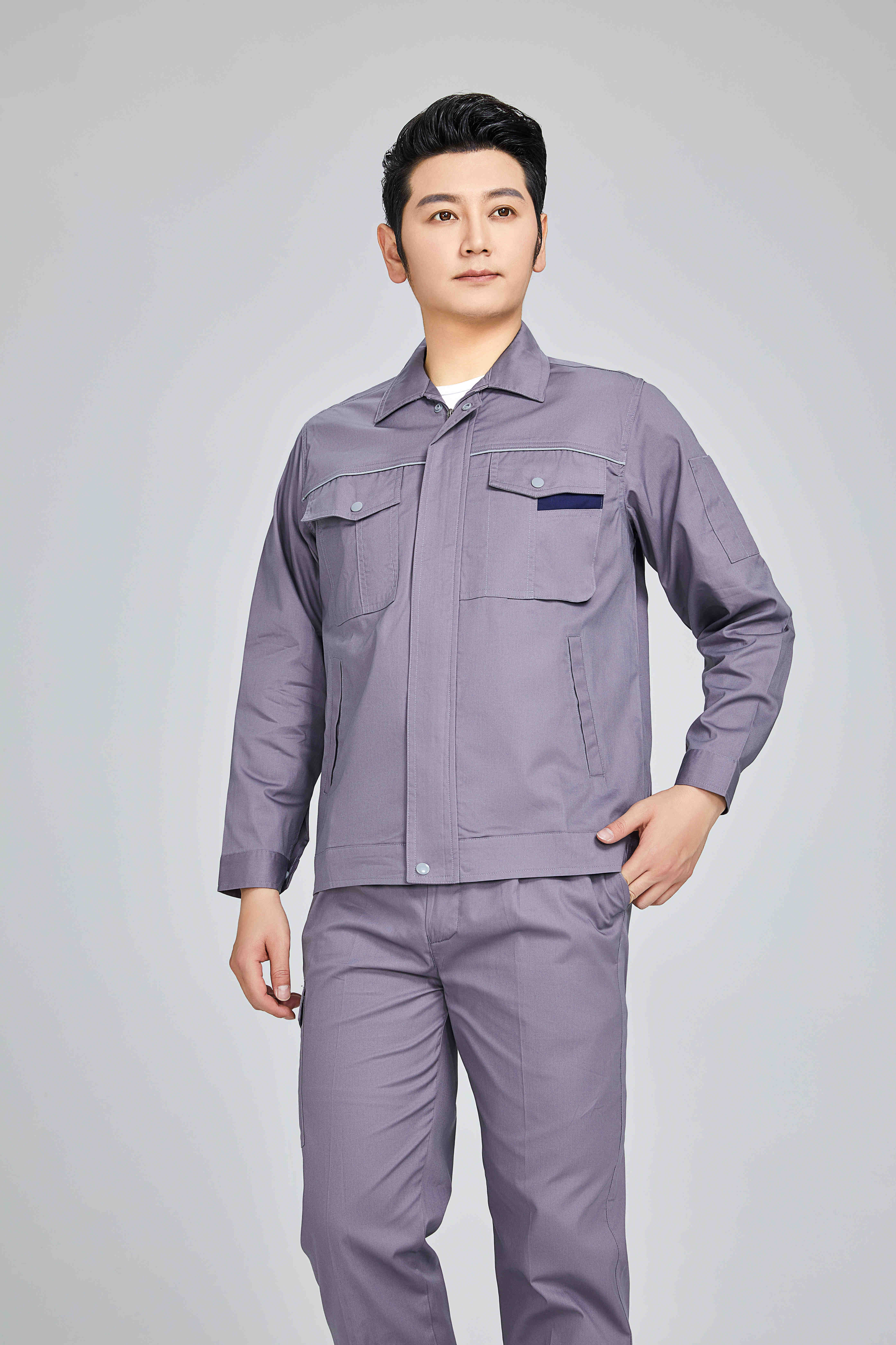 Comfortable cotton fine twill spring and summer long-sleeved workwear labor protection clothing tops 91-F03 tops