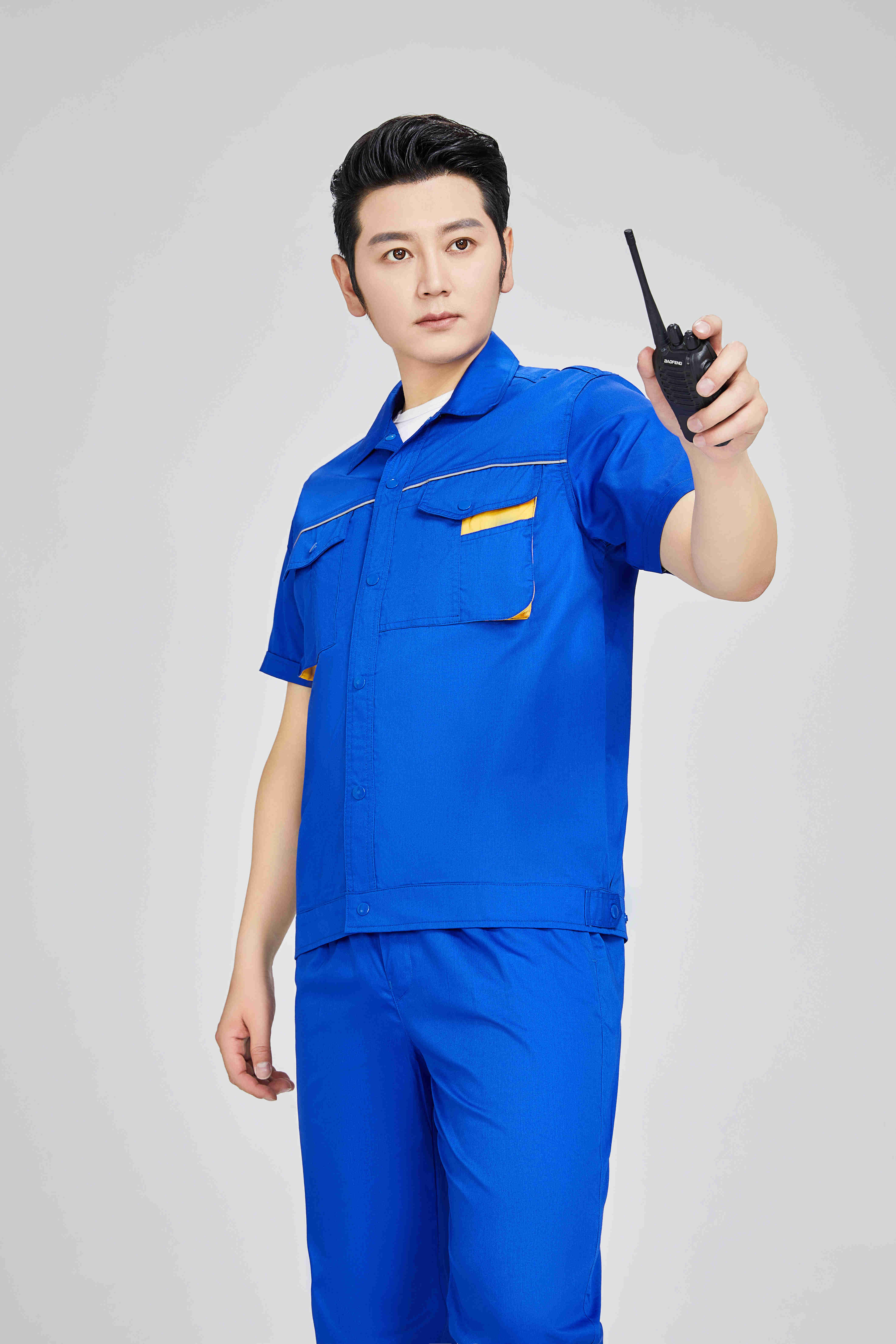 Polyester cotton fine twill summer short-sleeved workwear labor protection clothing 92-C7 suit