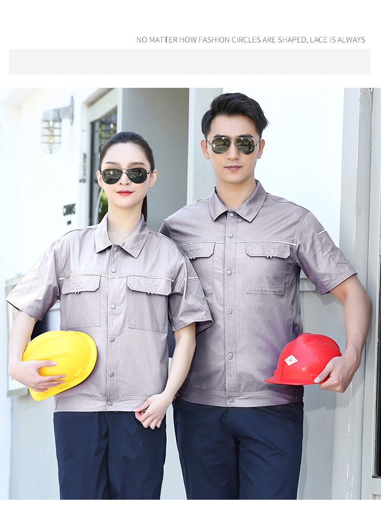 Pure cotton small webbing thin short-sleeved workwear H06-902 top