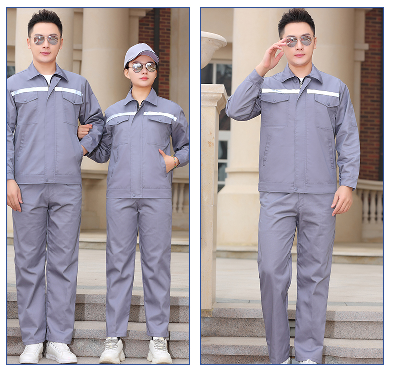 Spring and autumn reflective polyester double-layer workwear long-sleeved suit B06-W90 suit