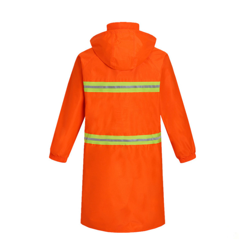 Sanitation duty long reflective raincoat P09-Q11