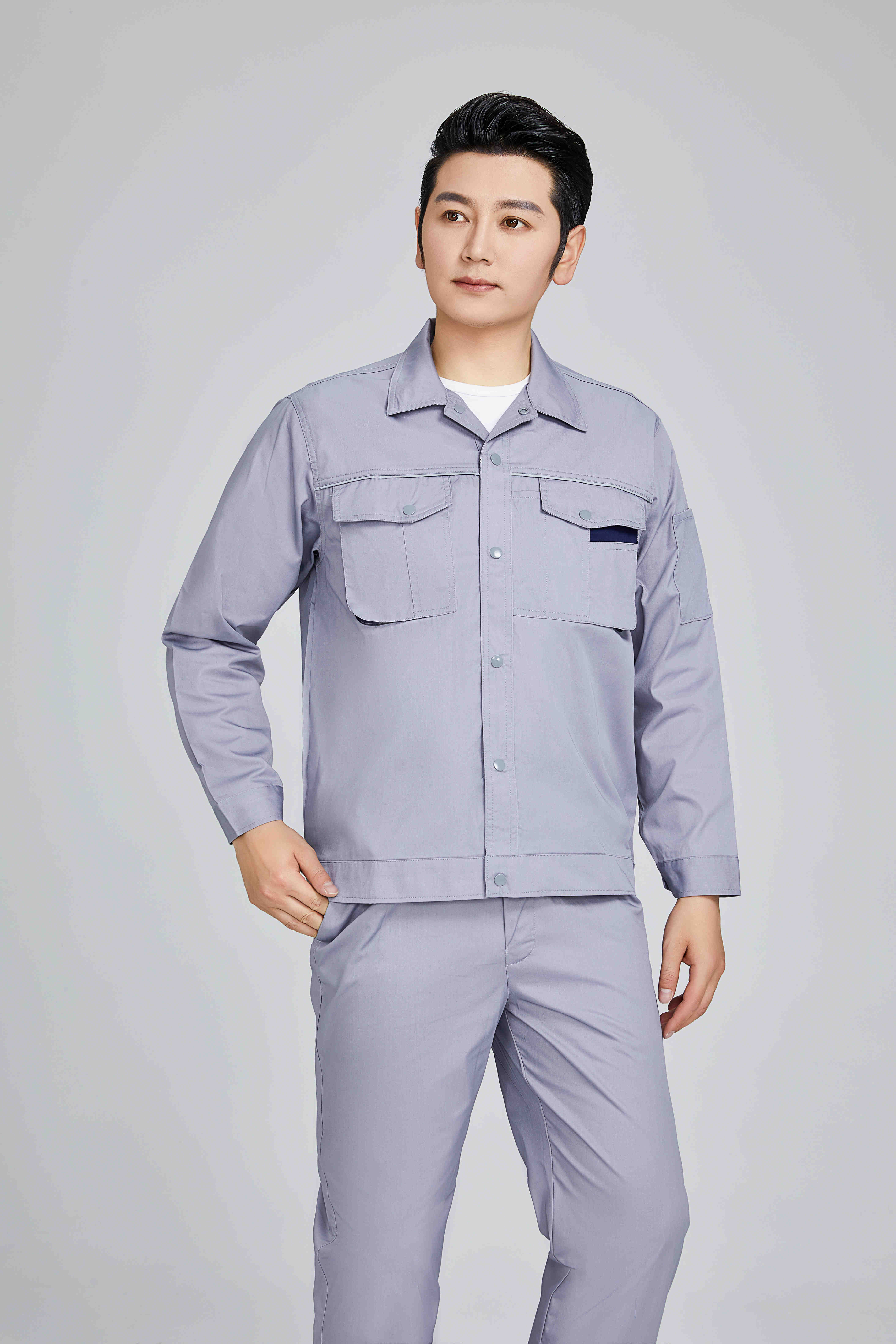 Polyester cotton fine twill spring and summer long-sleeved workwear labor protection suit 91-C-2 suit