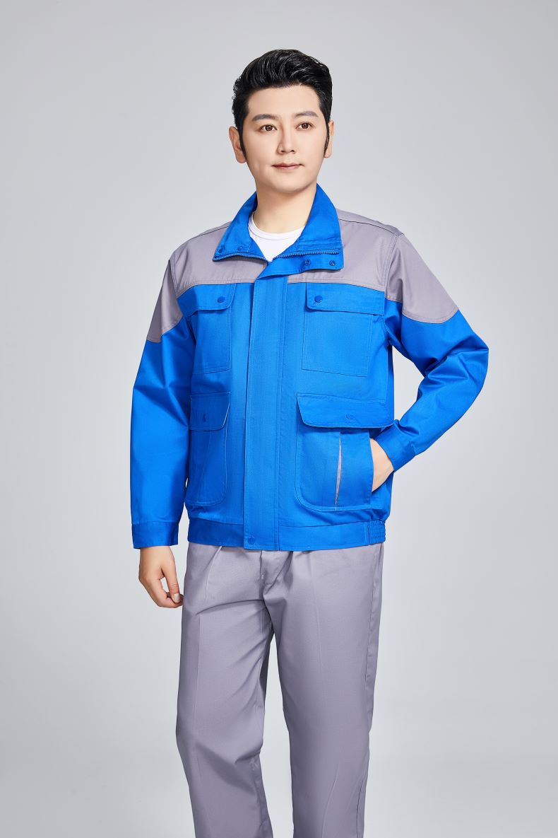 Full process polyester cotton thick yarn card spring and autumn long sleeve workwear suit 91-A2