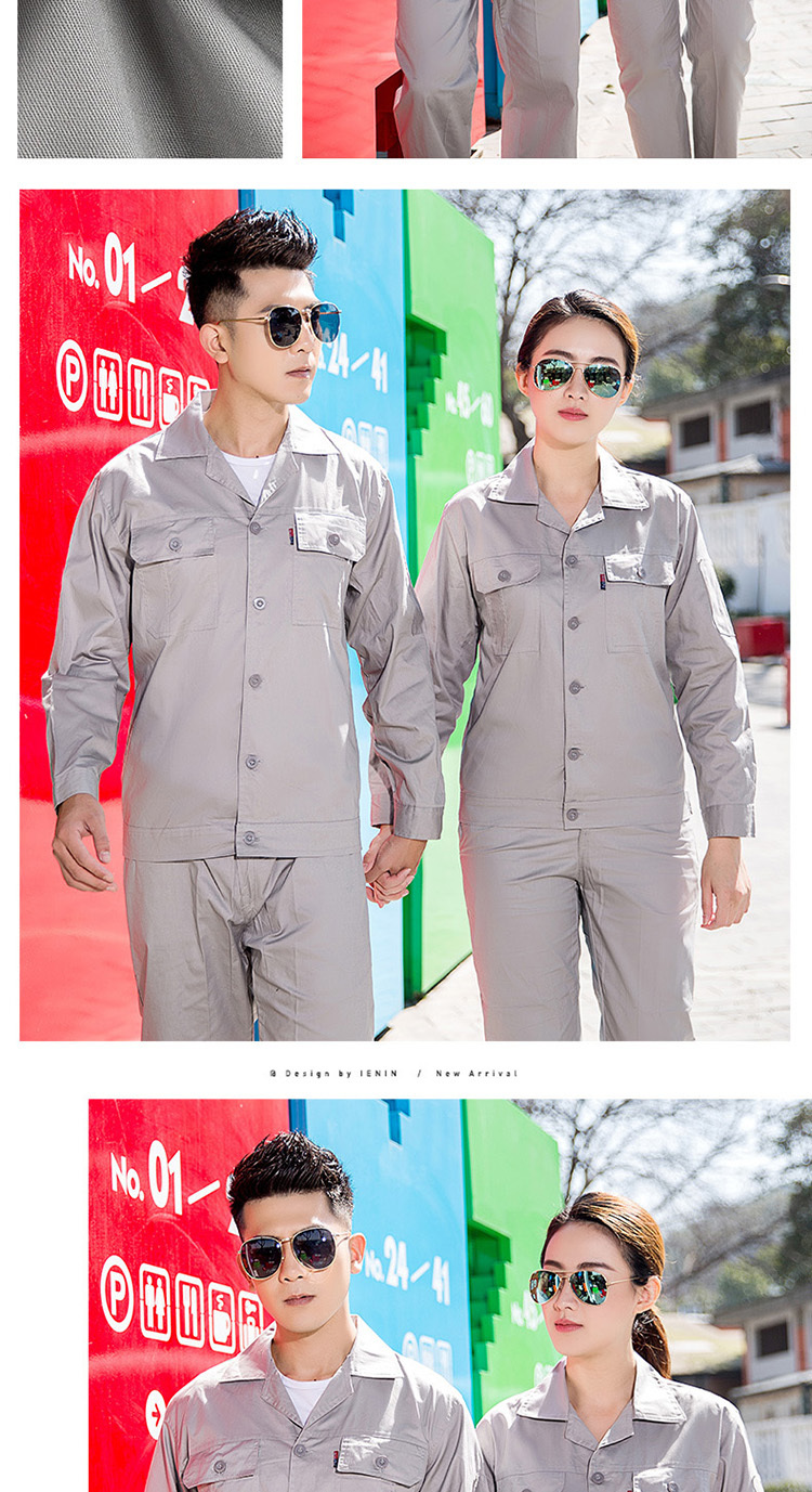 Pure cotton fine twill spring and summer pure cotton long-sleeved suit work clothes H06-6618