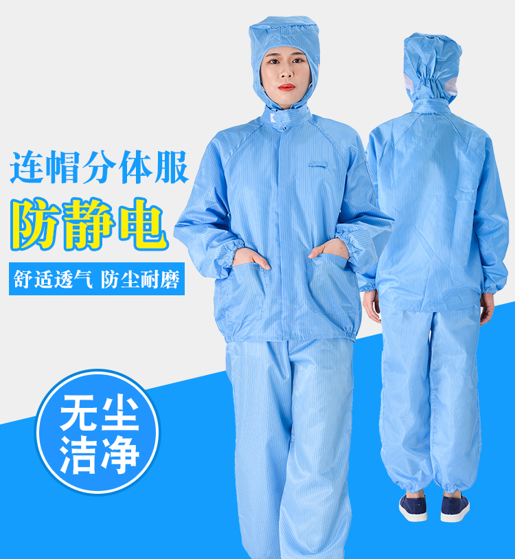 Anti-static split hooded suit D05-029 (without shoes)