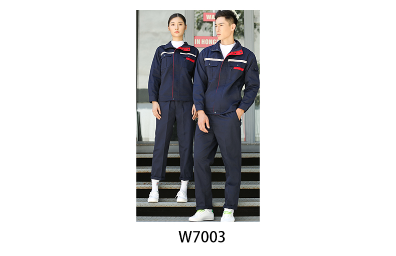 Spring and autumn polyester double layer long sleeve work clothes suit B06-W7003 suit