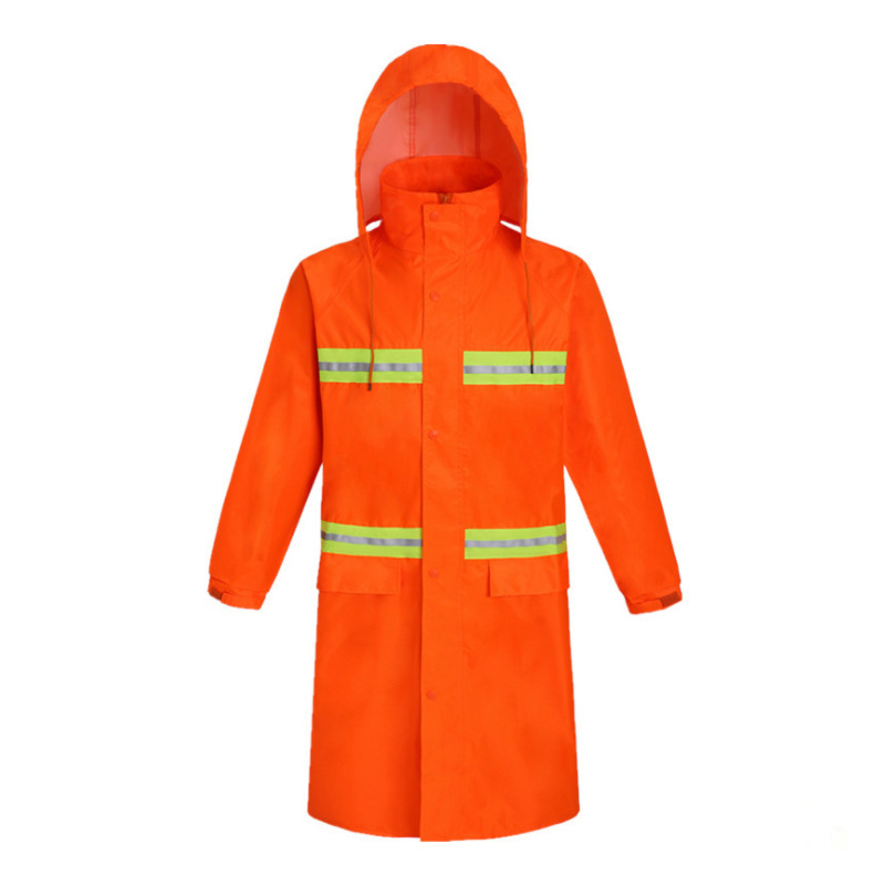 Sanitation duty long reflective raincoat P09-Q11