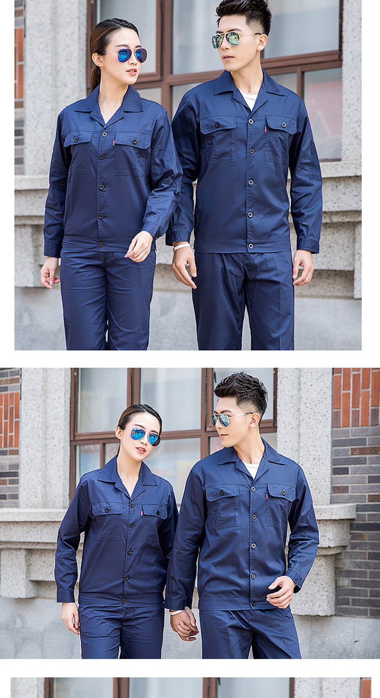 Pure cotton fine twill spring and summer pure cotton long-sleeved suit work clothes H06-6618