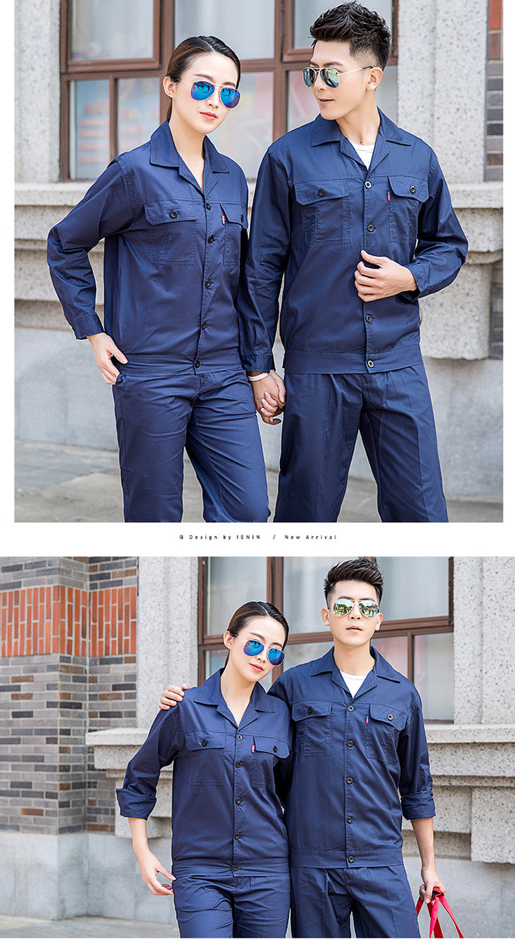 Pure cotton fine twill spring and summer pure cotton long-sleeved suit work clothes H06-6618