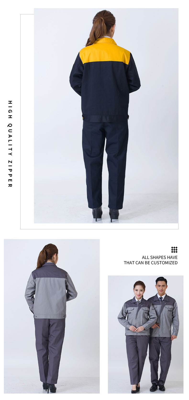 Hemmed ox-horn long-sleeved spring and autumn workwear labor protection clothing tops B16-12 tops