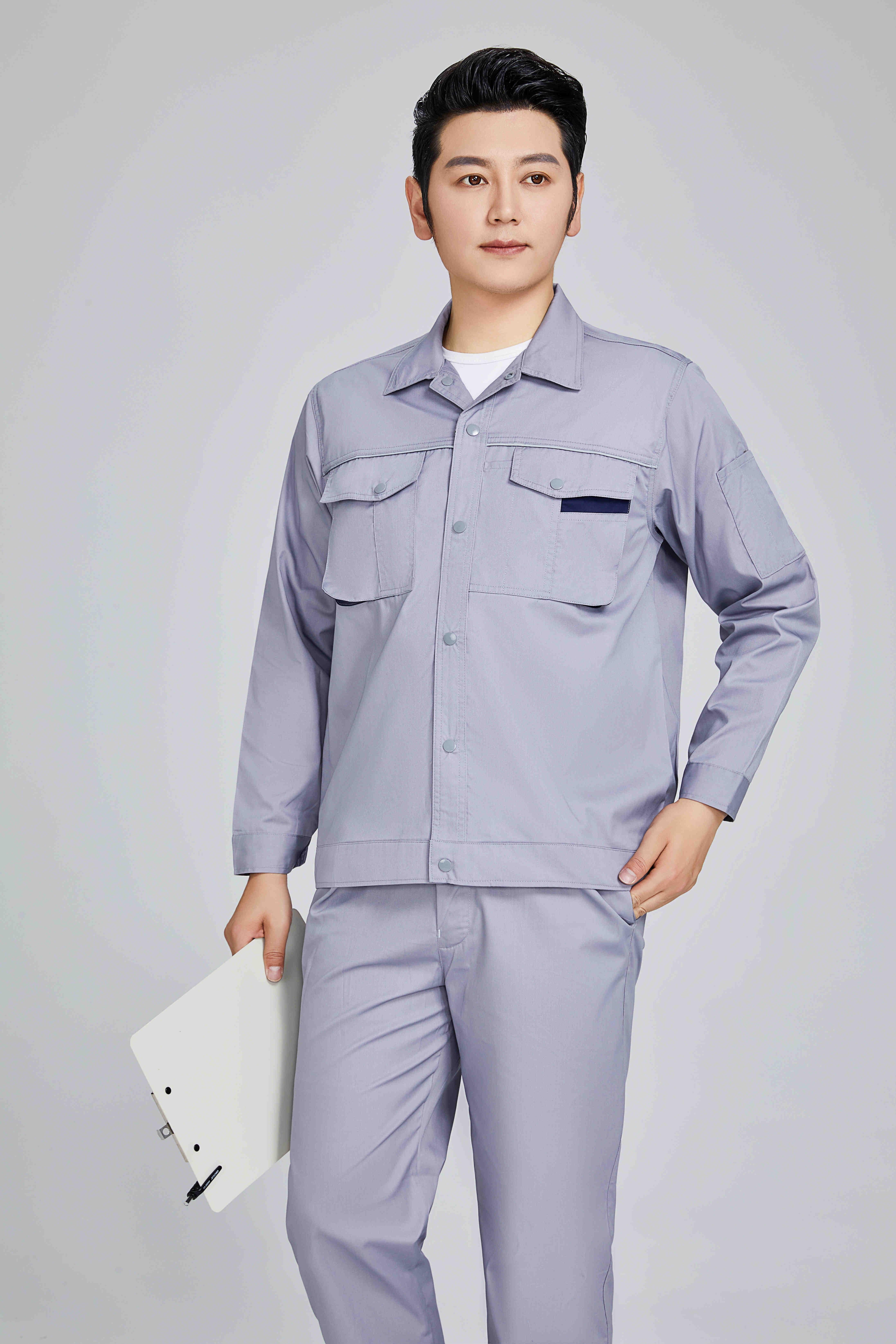 Polyester cotton fine twill spring and summer long-sleeved workwear labor protection suit 91-C-2 suit