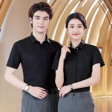 Bamboo fiber plain weave business casual square collar short-sleeved shirt men DY9-6880 short-sleeved shirt men