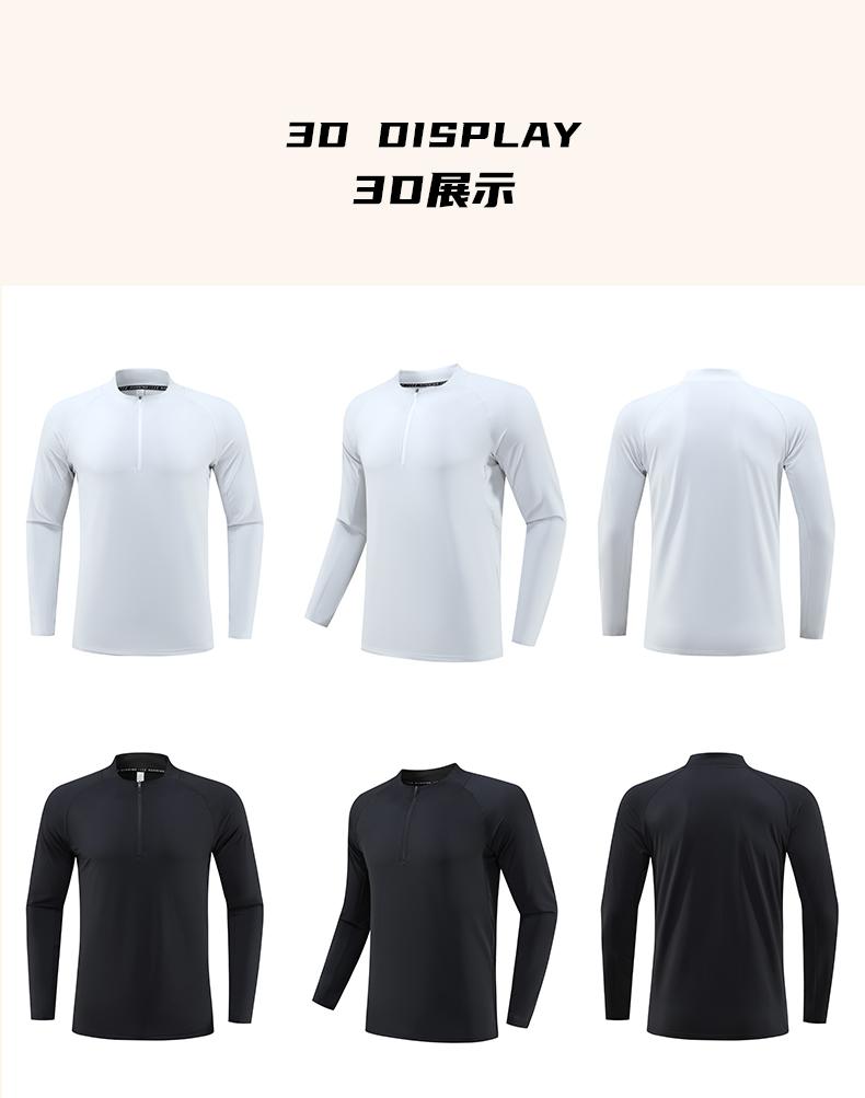 B669-half-pulled casual long sleeves sports long sleeves long sleeves round neck