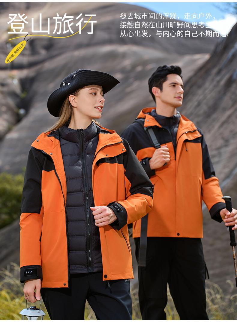 JL-M9 mountain series casual three-in-one jacket graphite polar fleece