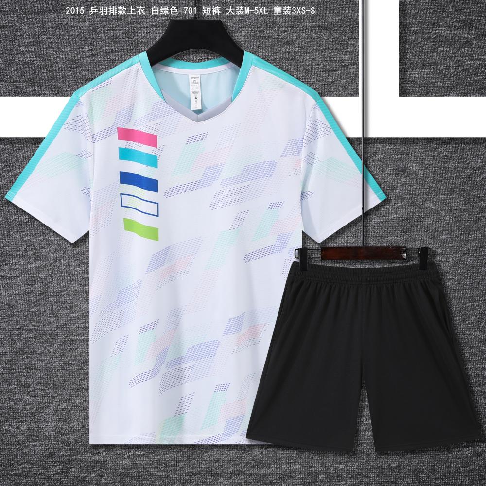 2015 Table Tennis and Badminton Clothing (Adult + Children) T-shirts, short sleeves, round neck