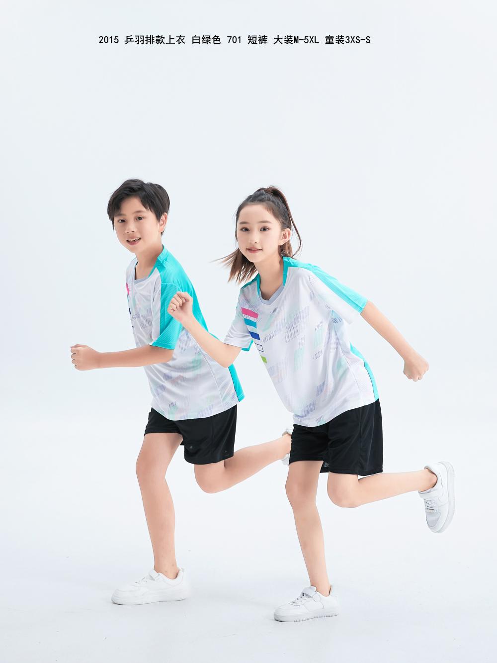 2015 Table Tennis and Badminton Clothing (Adult + Children) T-shirts, short sleeves, round neck