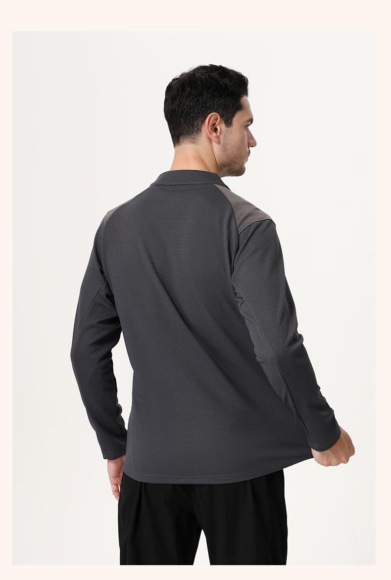 B670-Half-pull stand collar long sleeve sports long sleeve for Men