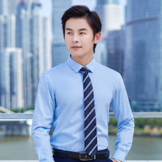 Bamboo fiber plain weave business casual square collar long-sleeved shirt men DY9-6880 long-sleeved shirt men