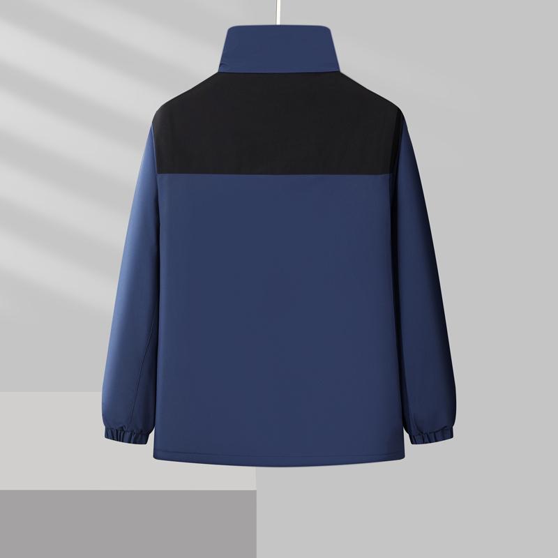 9055 Stand-up collar plus velvet thick color matching ultra-soft jacket