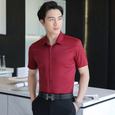 Plain elastic men short sleeve lining 111-986 men short shirt