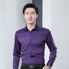 Slim fit commuter plain stretch long sleeve shirt men 188-805 long sleeve shirt men