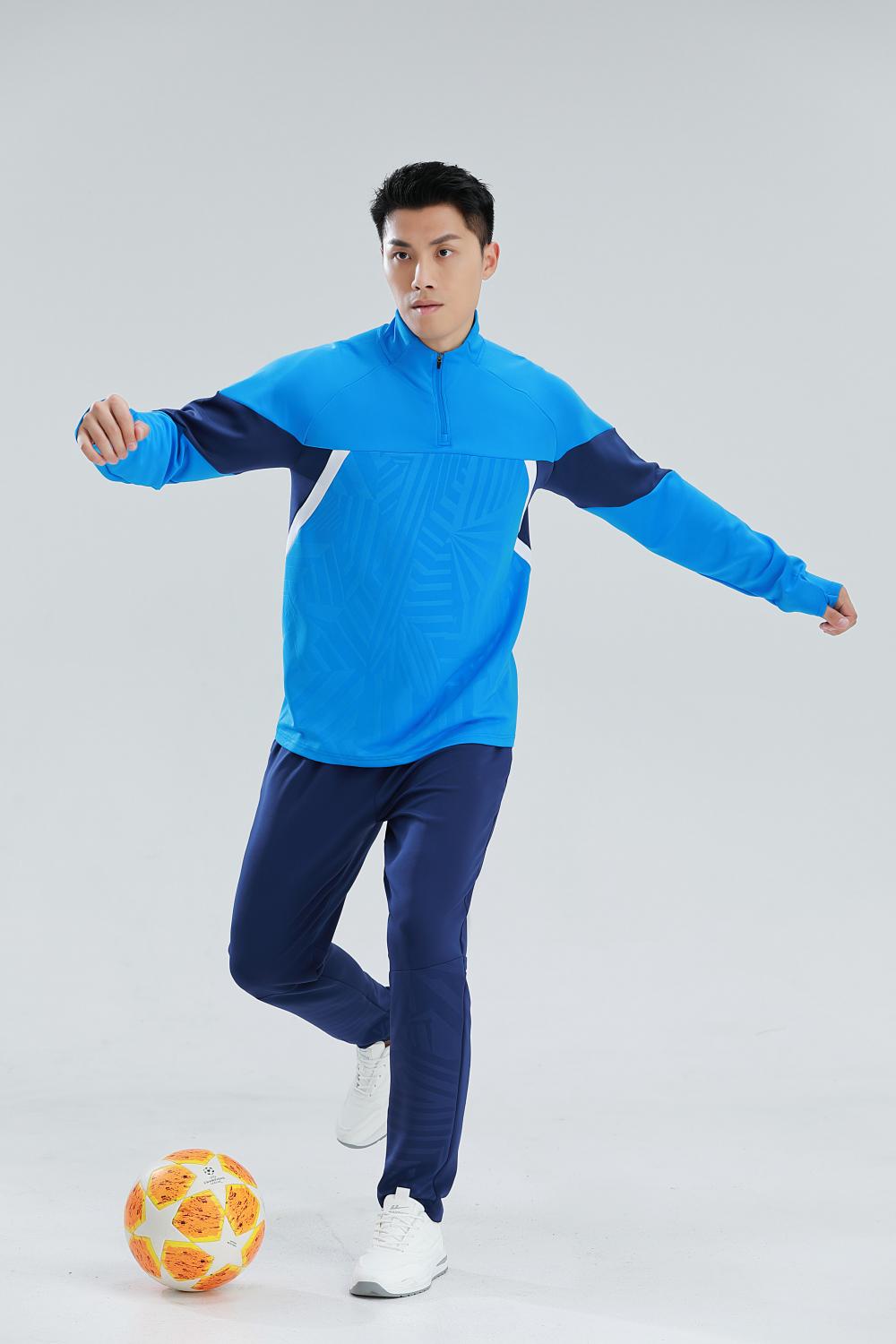 M9020-Sports half-length long sleeve sweatshirt stand collar zipper