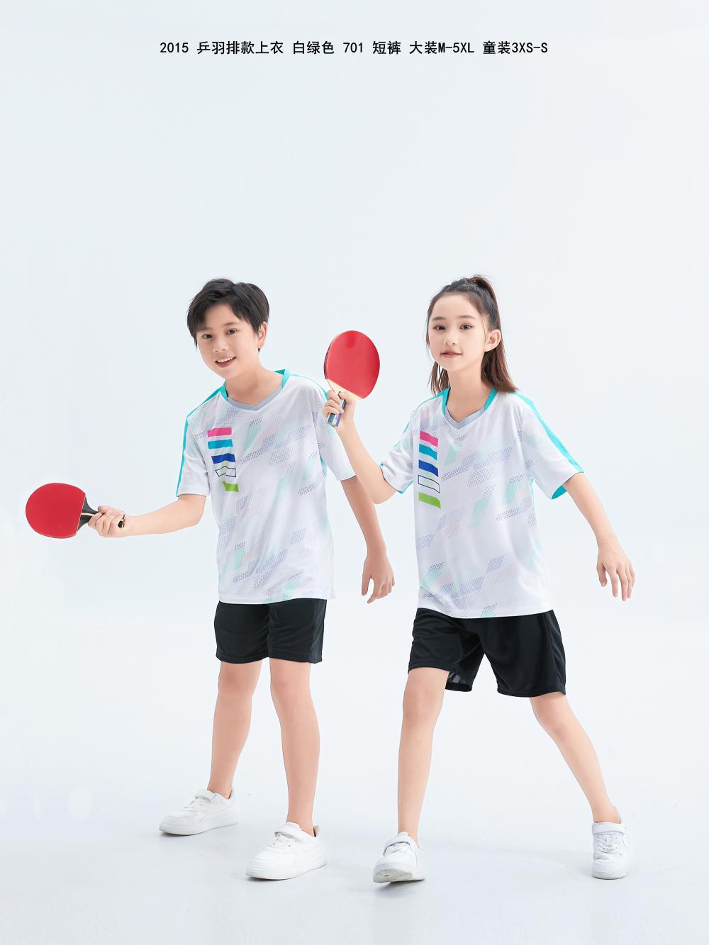 2015 Table Tennis and Badminton Clothing (Adult + Children) T-shirts, short sleeves, round neck