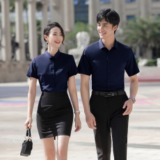 White collar bamboo fiber iron-free short-sleeved shirt 188-8282 men shirt short-sleeved