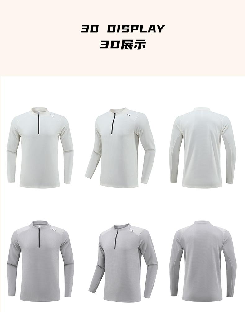 B670-Half-pull stand collar long sleeve sports long sleeve for Men