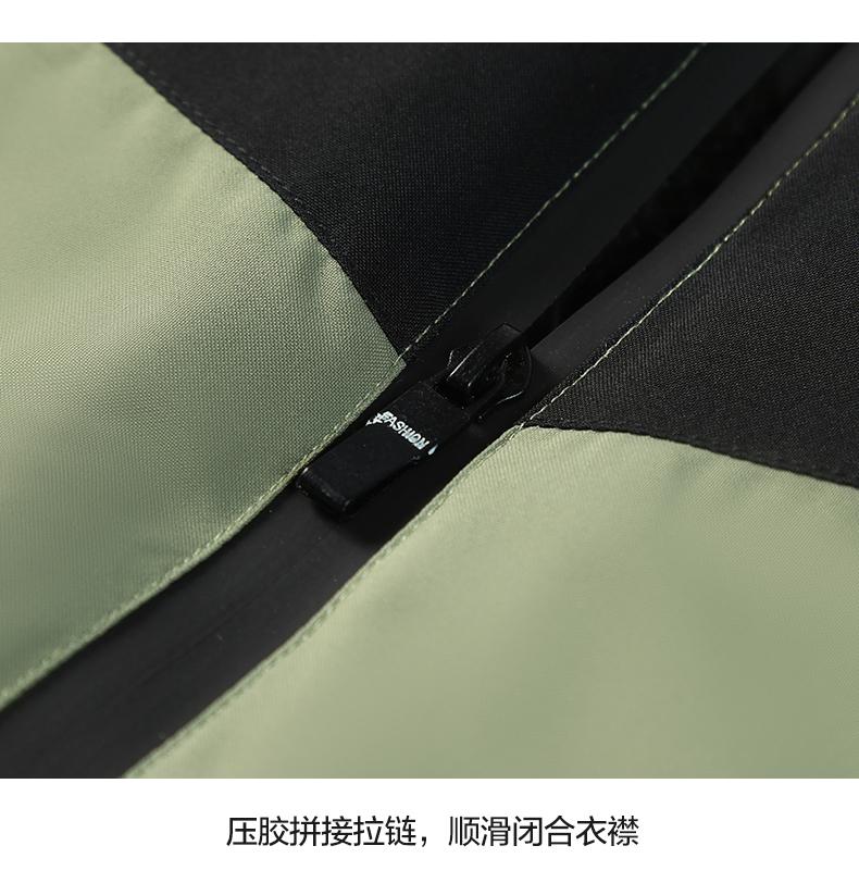 F913-Thick single-layer down cotton color matching stand-up collar one-piece stand-up collar jacket