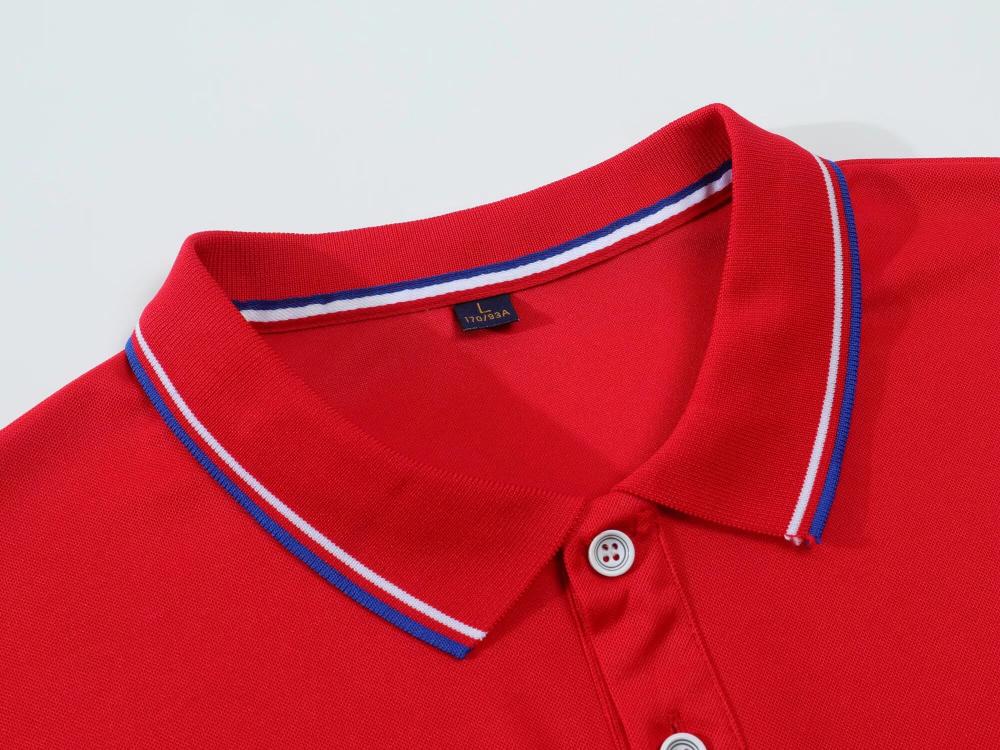 F698-Silk and cotton color matching Polo short-sleeved lapel