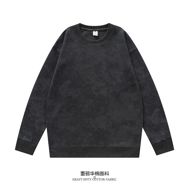 A7025- Washed Chinese cotton round neck sweatshirt