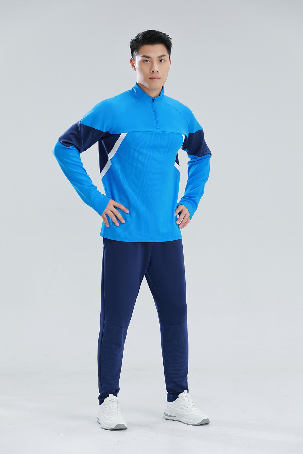 M9020-Sports half-length long sleeve sweatshirt stand collar zipper