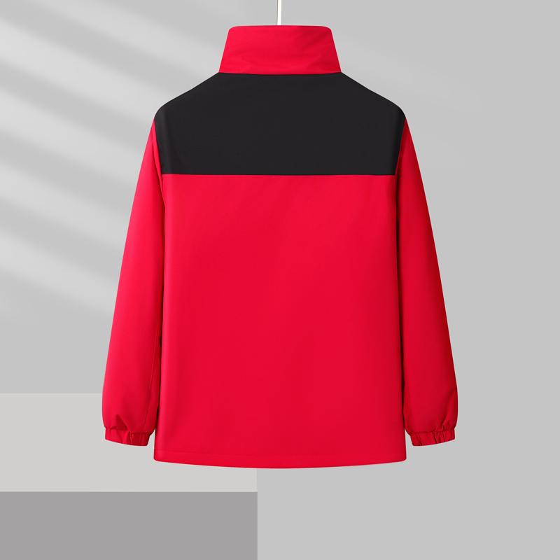 9055 Stand-up collar plus velvet thick color matching ultra-soft jacket